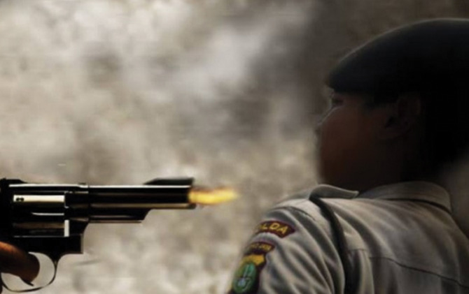 Ilustrasi penembakan anggota polisi. (ANTARA)