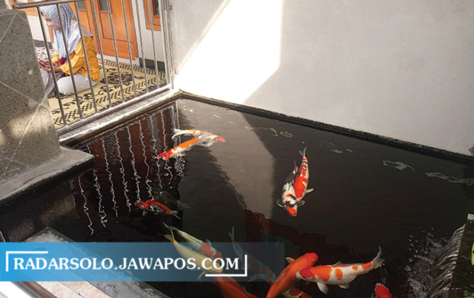 BERPOTENSI: Ilustrasi kolam ikan koi di salah satu rumah makan di Sukoharjo. (IWAN KAWUL/RADAR SOLO)
