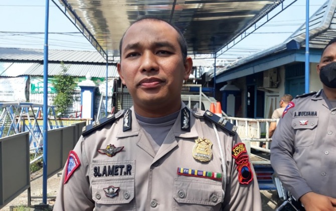 Kanit Penegak Hukum Satlantas Polres Klaten Iptu Slamet Riyadi. (ANGGA P/RADAR SOLO)