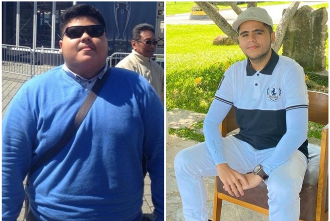 Foto Fazry Wildan Shahab sebelum dan setelah berat badannya turun (Instagram Fazry Wildan Shahab)