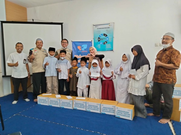 Paket santunan cinta yatim yang digulirkan YBM PLN UP3 Sukoharjo bekerjasama dengan Solopeduli. (ISTIMEWA)