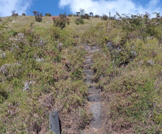 BERNILAI SEJARAH: Peninggalan benda arkeologi di jalur Timboa Gunung Merbabu. (KETUA BHS KUSWORO FOR RADAR SOLO)