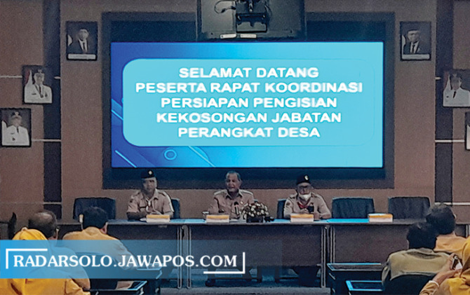 SOSIALISASI PERBUP: Rakor persiapan pengisian perangkat desa, kemarin. (RUDI HARTONO/RADAR SOLO)