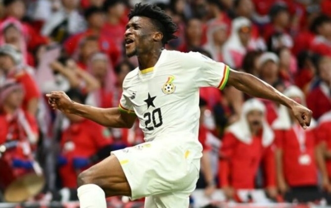 Pemain Ghana, Mohammed Kudus merayakan kemenangan timnya usai mencetak 2 gol ke gawang Korea Selatan. (Dok. FIFA)