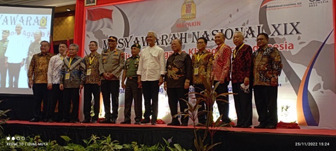 Gubernur Jateng Ganjar Pranowo menghadiri Munas Matakin di Novotel Hotel, Kota Solo, Jumat (25/11/2022). (MUTA/RADAR SOLO)