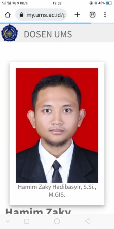 Hamim Zaky Hadibasyir, M.GIS selaku Dosen Fakultas Geografi UMS.