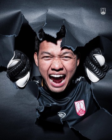 GACOR: Ekspresi Kiper utama Persis Solo M. Riyandi. Dia jadi bagian dari timnas Indonesia di ajang Piala AFF 2022. (PERSIS SOLO OFFICIAL)
