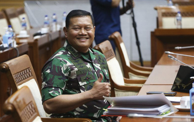 Panglima TNI trrpilih Yudo Margono. (ANTARA FOTO/Rivan Awal Lingga)