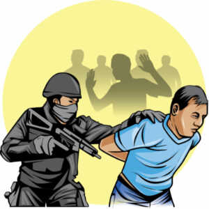 Ilustrasi: polisi tangkap pelaku kriminal.