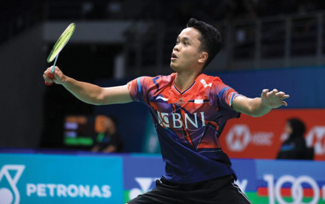 Ilustrasi tunggal putra Indonesia Anthony Sinisuka Ginting saat melawan wakil Hongkong Ng Ka Long pada babak pertama Malaysia Open 2023 di Axiata Arena, Kuala Lumpur, Malaysia, Selasa (10/1). (ANTARA/PBSI)