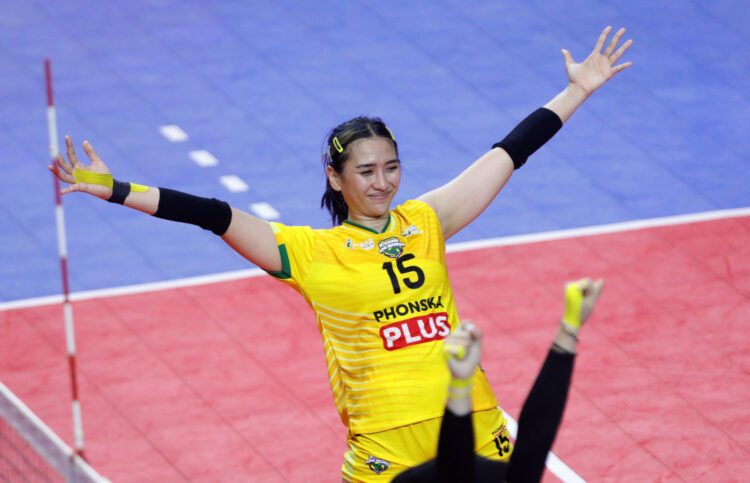 EUFORIA: Bintang Jakarta Pertamina Fastron (JPF) di Proliga 2023 Yolla Yuliana. (ANGGER BONDAN/JAWA POS)