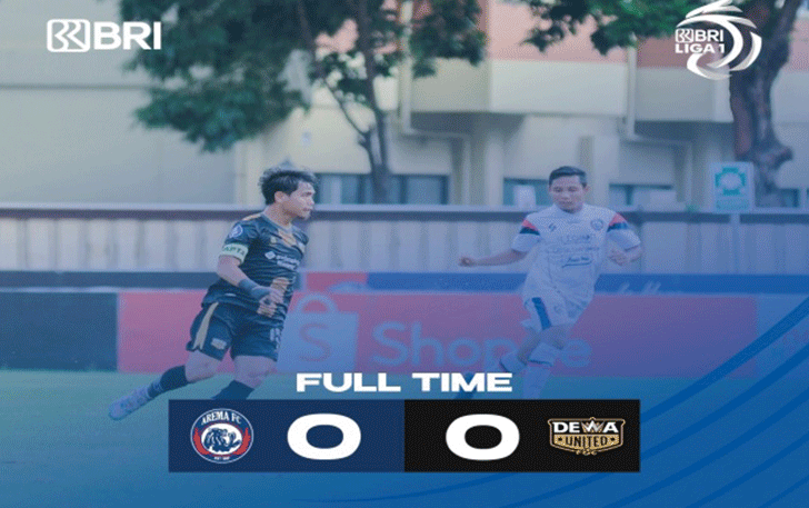Arema FC ditahan imbang Dewa United tanpa gol di Stadion PTIK. (Twitter Liga 1)