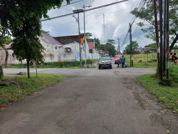 Lokasi pembegalan di perempatan Jalan Republik, Kompleks Perkantoran Setda Boyolali sisi selatan, Selasa (4/4/2023).