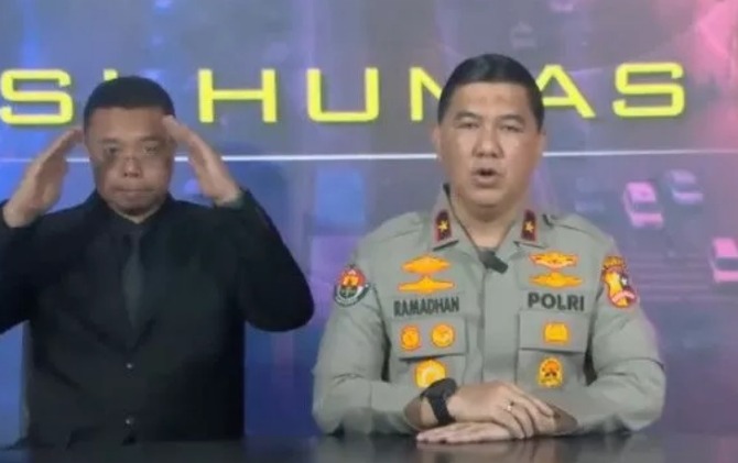 Karopenmas Divisi Humas Polri Brigjen Pol Ahmad Ramadhan. (Fath Putra Mulya/Antara)
