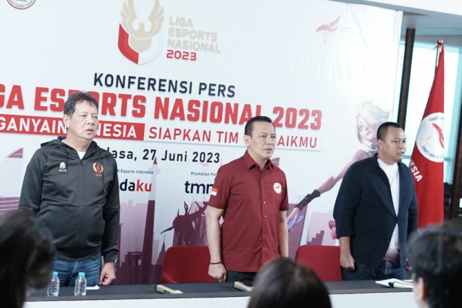 DIGELAR OFFLINE: Press conference Liga Esports Nasional 2023. (ISTIMEWA)