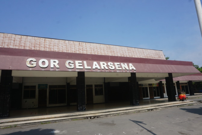 GOR Gelarsena Klaten di Desa Jonggrangan, Kecamatan Klaten Utara yang bakal direvitalisasi. (ANGGA PURENDA/RADAR SOLO)