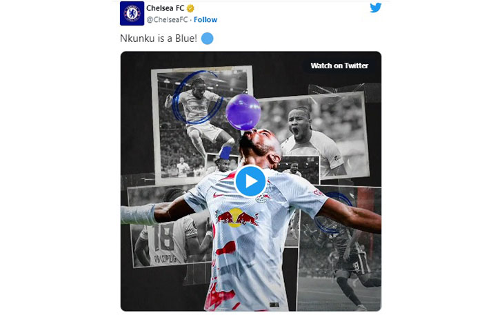 Chelsea umumkan Christopher Nkunku resmi gabung ke klub berjuluk The Blue itu.