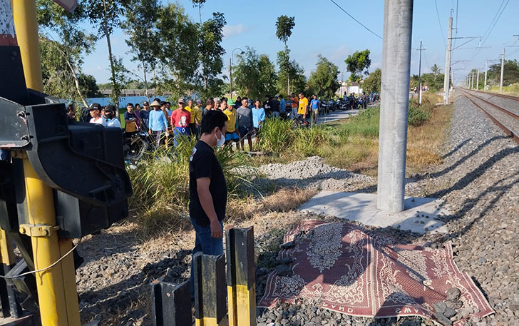 Korban meninggal akibat tertabrak KA Kahuripan di Desa Mrisen, Kecamatan Juwiring, Jumat (30/6). (Dokumentasi Polsek Juwiring)