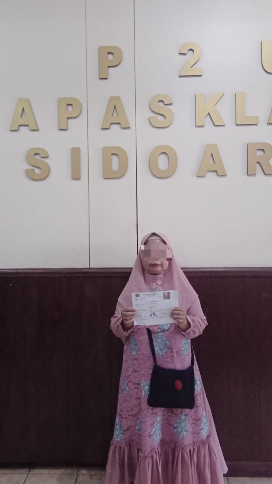 KAPOK: Masriah usai bebas dari Lapas Sidoarjo.