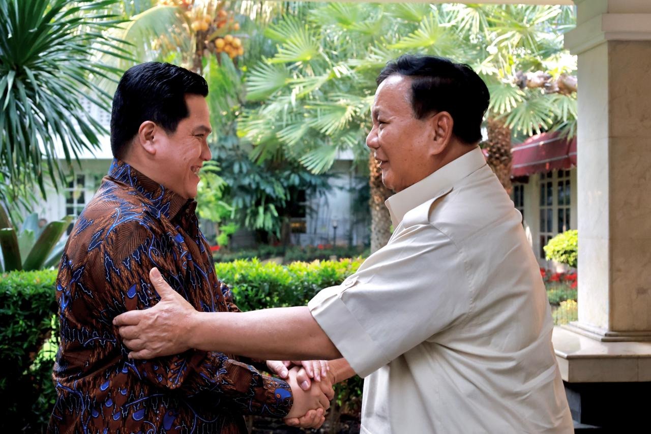 KOMPAK: Prabowo Subianto bersama Erick Thohir.