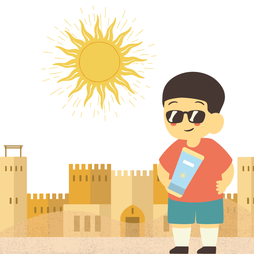 ilustrasi menggunakan sunblock (foto: grafis Radar Sidoarjo)