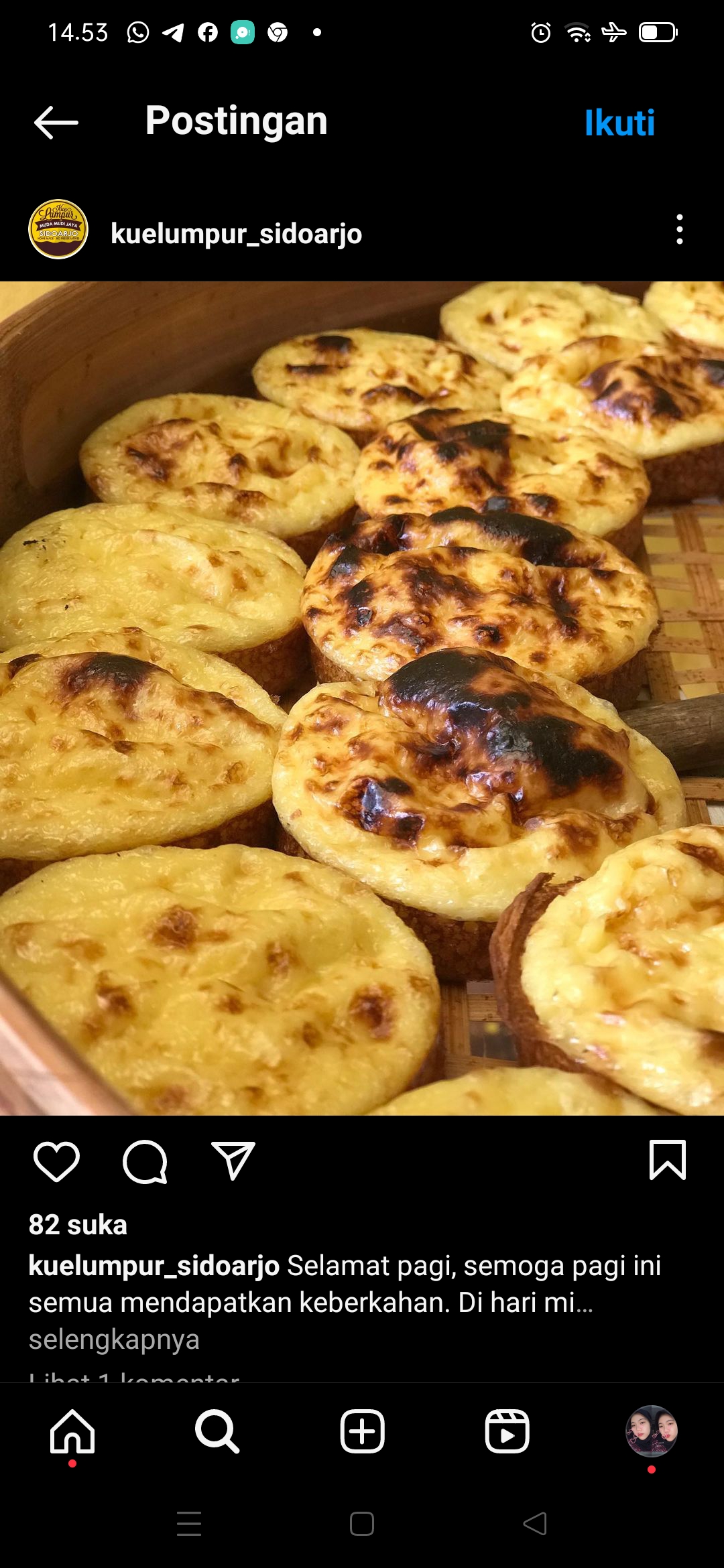 Kue lumpur bakar (foto: instagram @kuelumpur_sidoarjo)
