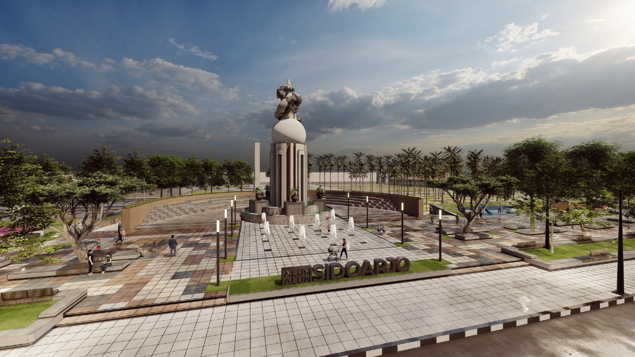 DIPERCANTIK: Detail gambar rencana pembangunan taman di kawasan monumen Jayandaru.  &nbsp;