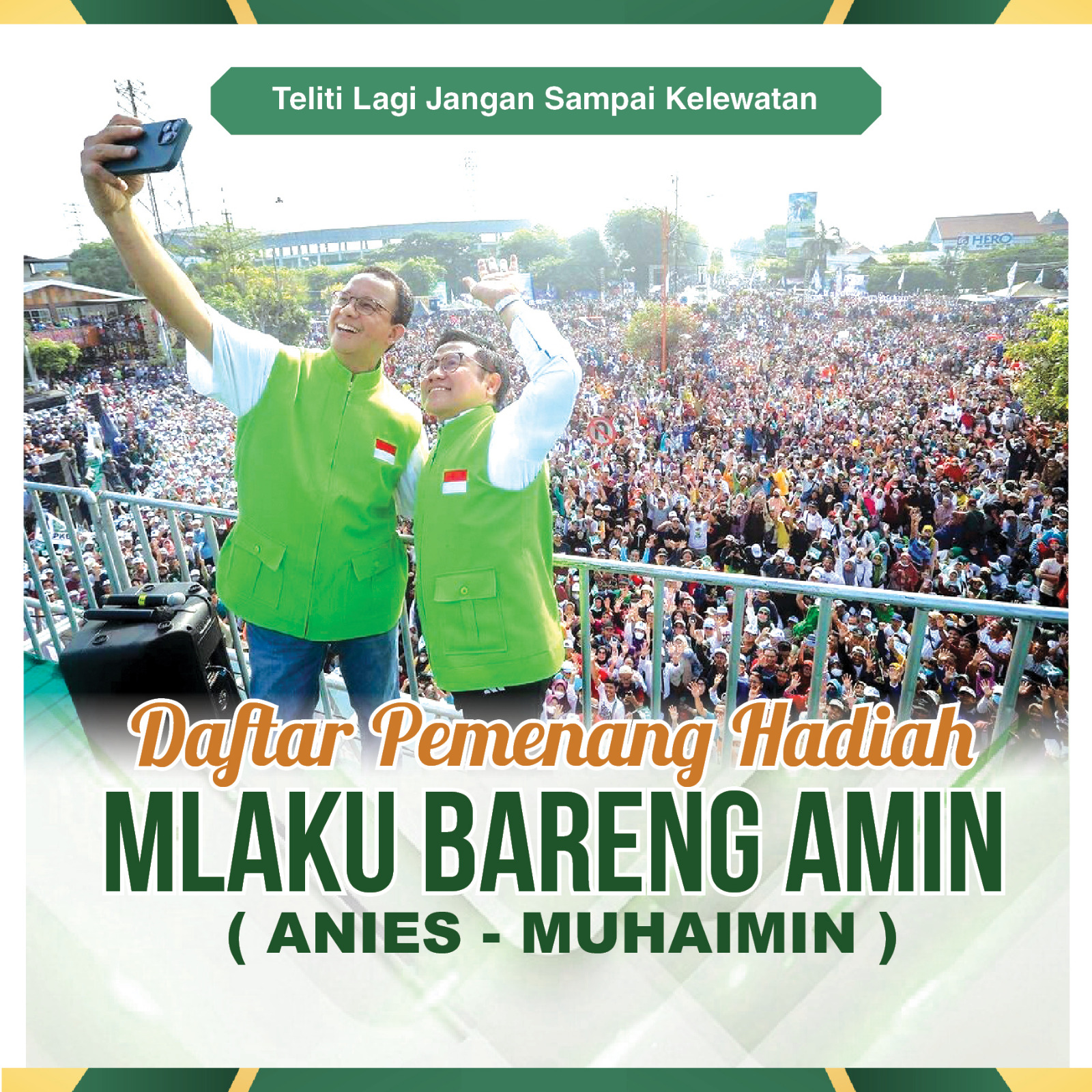 Ayo teliti lagi daftar pemenang Mlaku Bareng AMIN