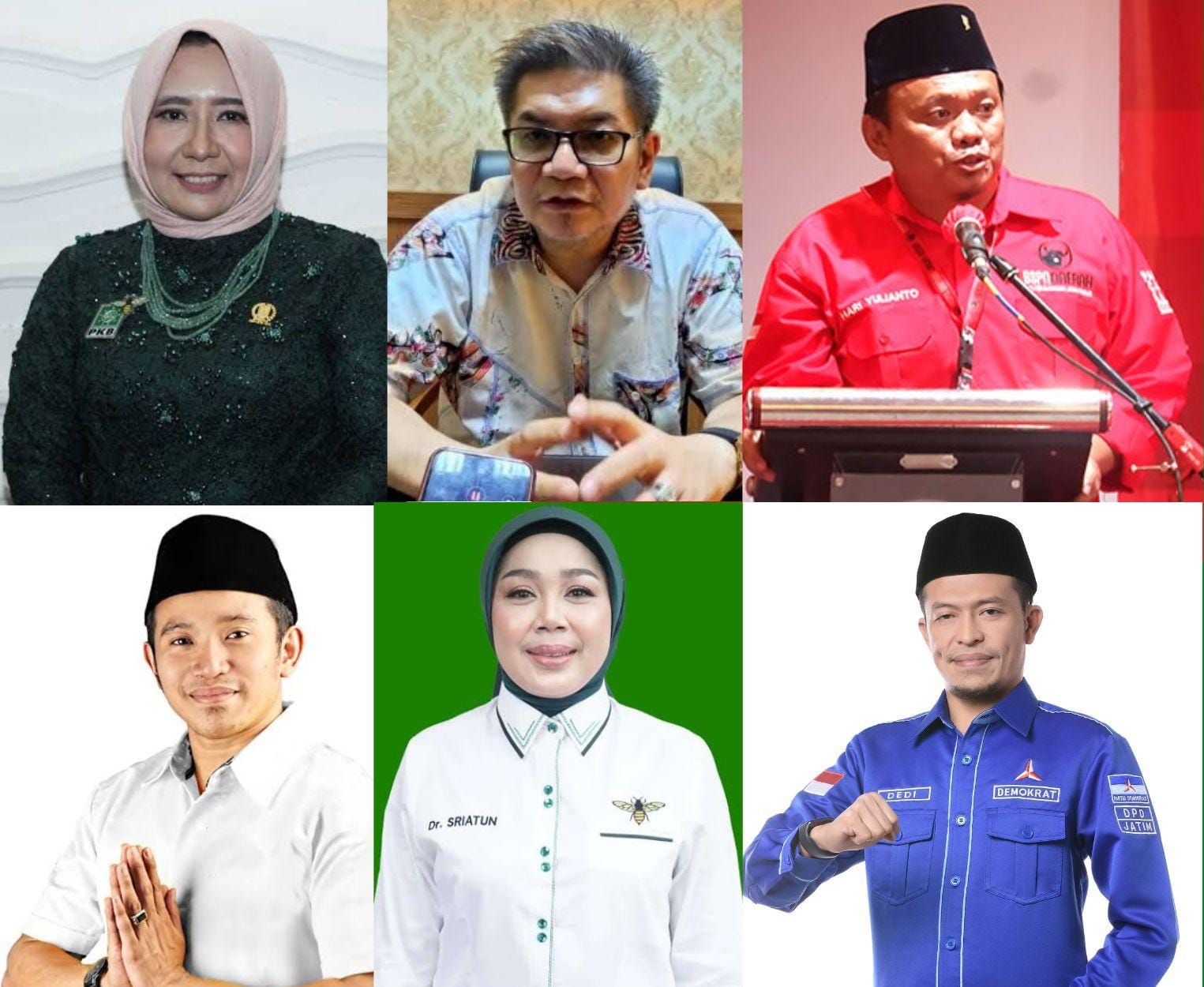 TERPILIH: Enam caleg DPRD Jatim dapil 2 yang siap dilantik.