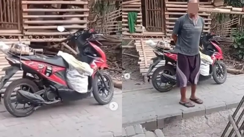 APES: Motor milik kurir COD ditahan pembeli yang kesal. (IST)
