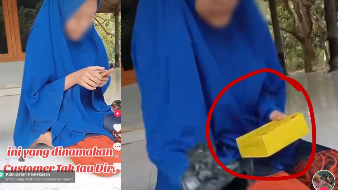 NGEYEL: Emak-emak di Pamekasan tidak mau membayar paket COD dan meminta kurir mengembalikan. (IST)