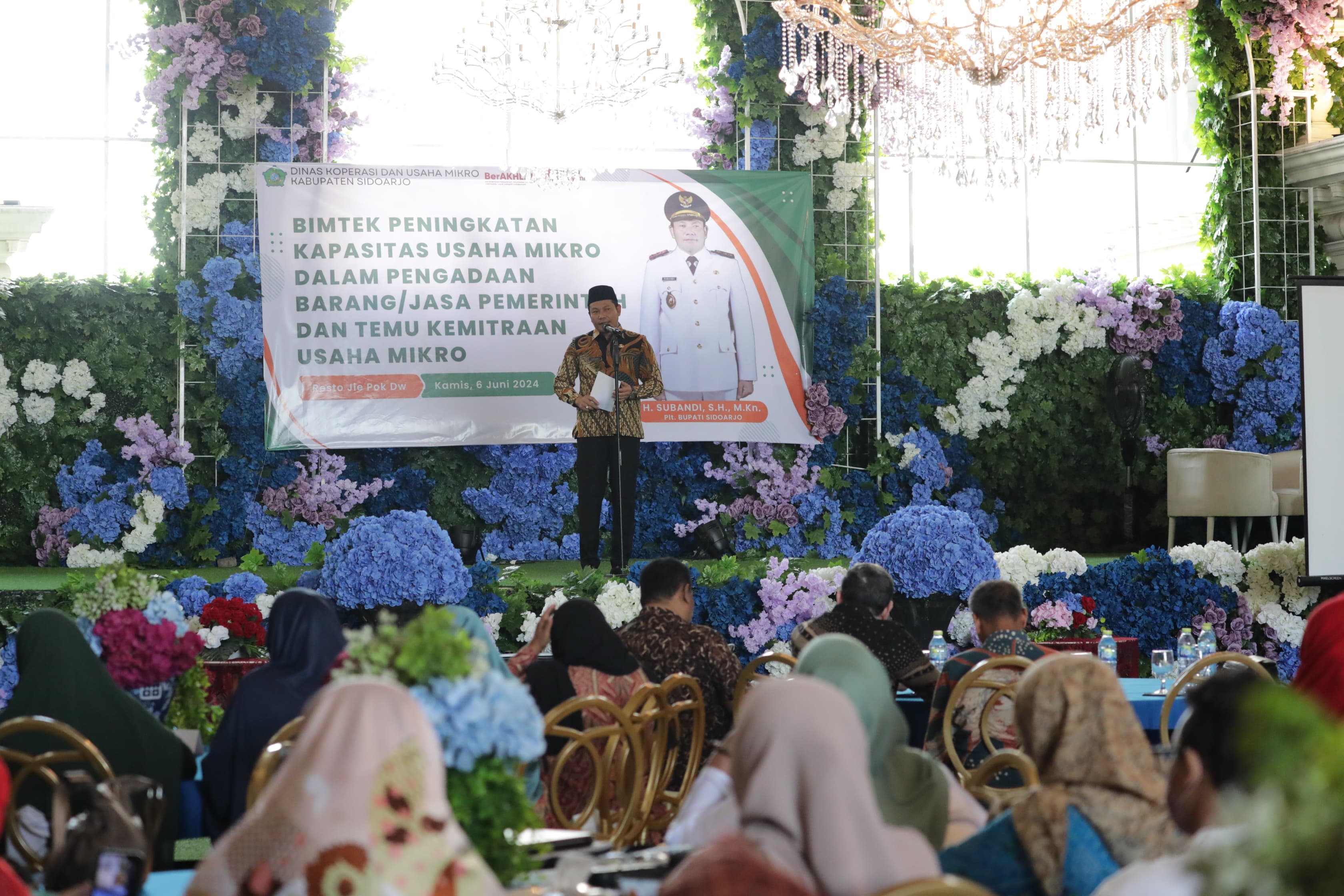 KERJASAMA: Plt Bupati Sidoarjo Subandi saat memberikan sambutan. (M SAIFUL ROHMAN/RADAR SIDOARJO)