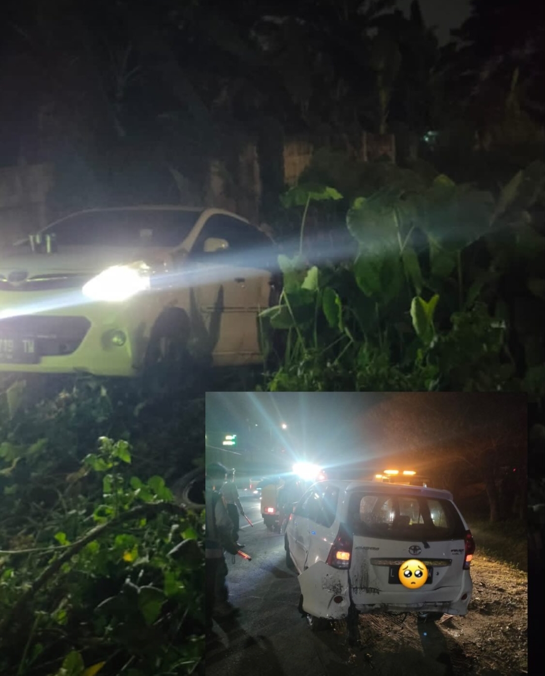 BERDAMAI: Kondisi Avanza usai ditabrak di jalan tol Sidoarjo. (Instagram @dyahayumul)