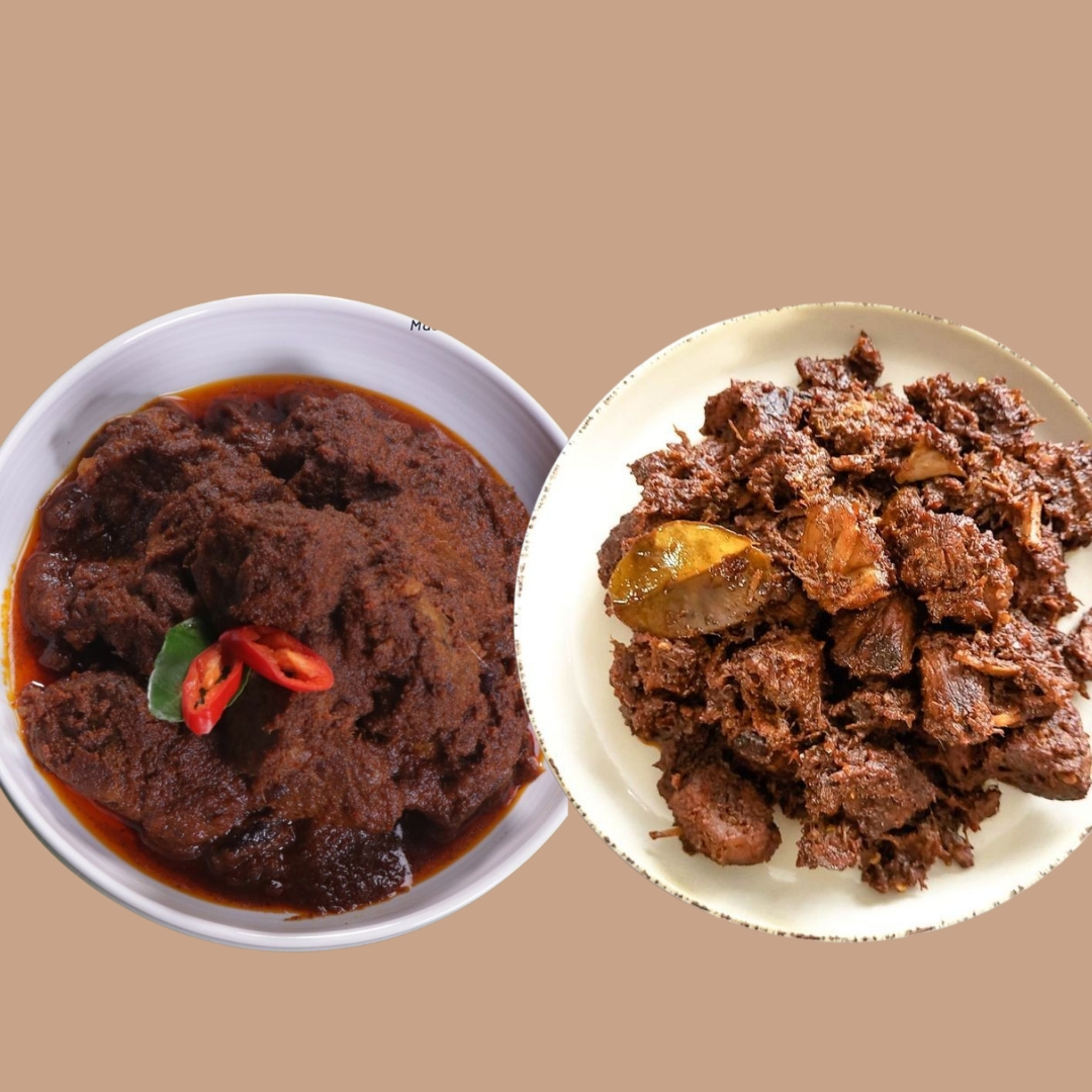 BERBEDA: Olahan daging sapi berupa rendang basah dan rendang kering. (IST)