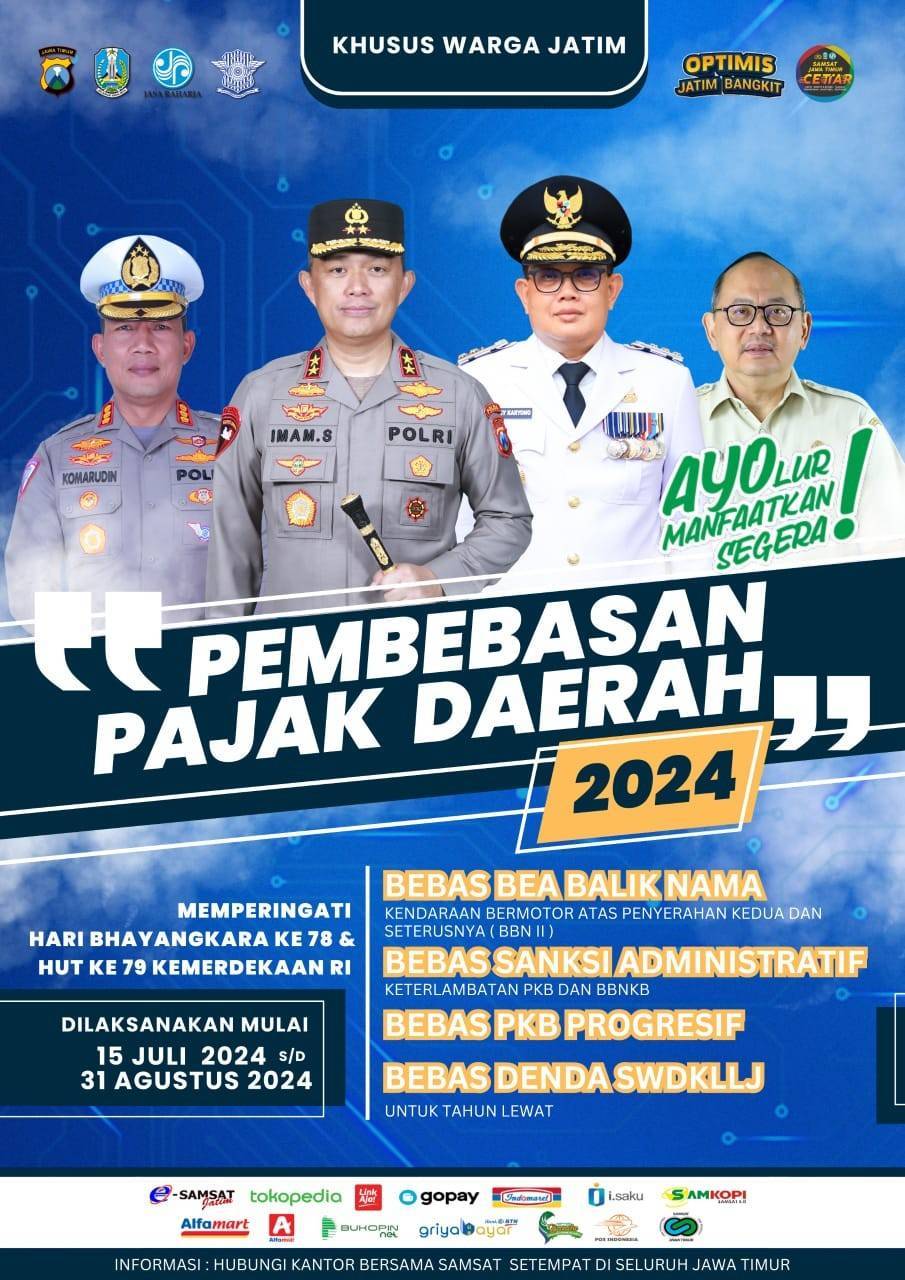 Pembebasan Pajak Daerah 2024 di Jawa Timur.