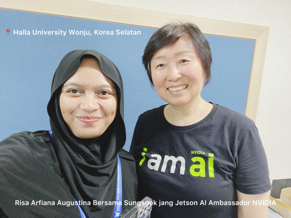 Risa Arfiana Augustina bersama Sungsook Jang Jetson, AI Ambasador NVIDIA.  &nbsp;