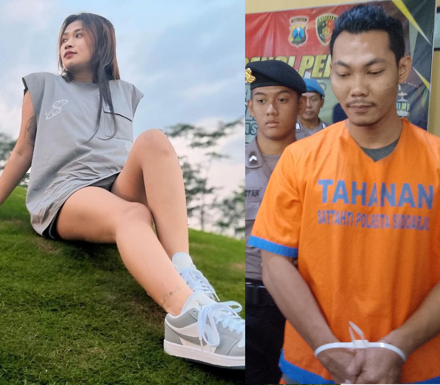 SADIS : Pelaku Erwan Nurmansyah dan korban Tyar Aprilia Anindita. (DIKY PUTRA SANSIRI/RADAR SIDOARJO)  &nbsp;