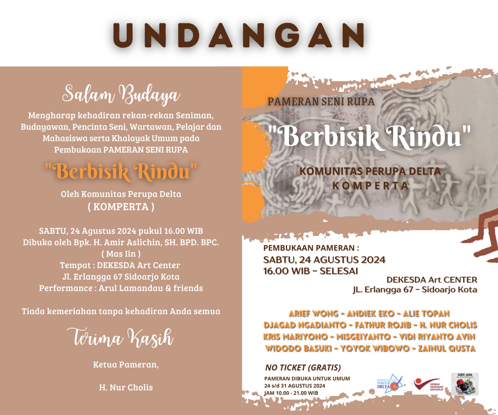 KOMUNITAS PERUPA : Pameran seni rupa di Sidoarjo.