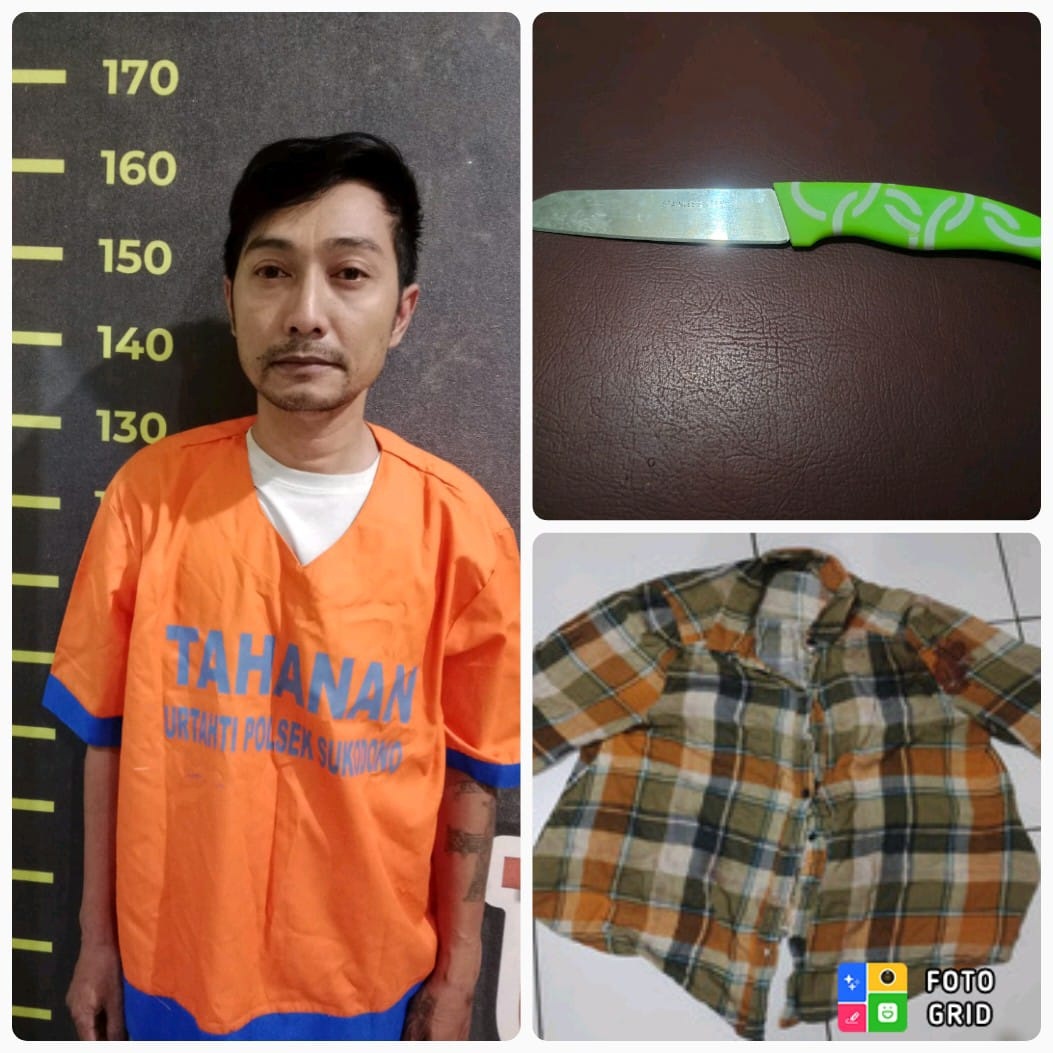 PELAKU: Erwindo Hertanto beserta barang bukti yang diamankan.