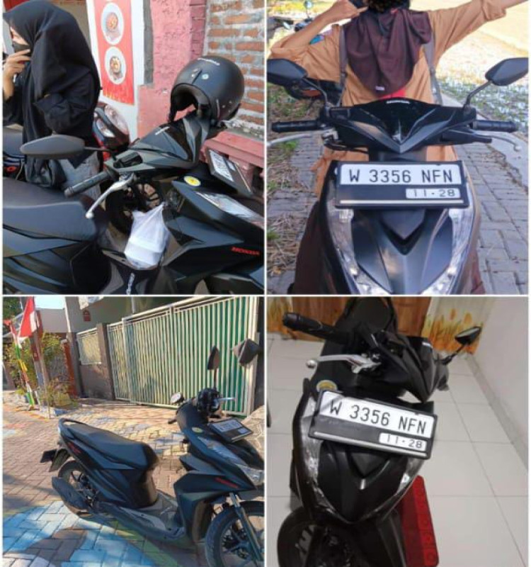 RAIB : Sepeda motor korban yang dicuri pelaku curanmor di parkiran Pasar Krian, Sidoarjo. (IST/RADAR SIDOARJO)