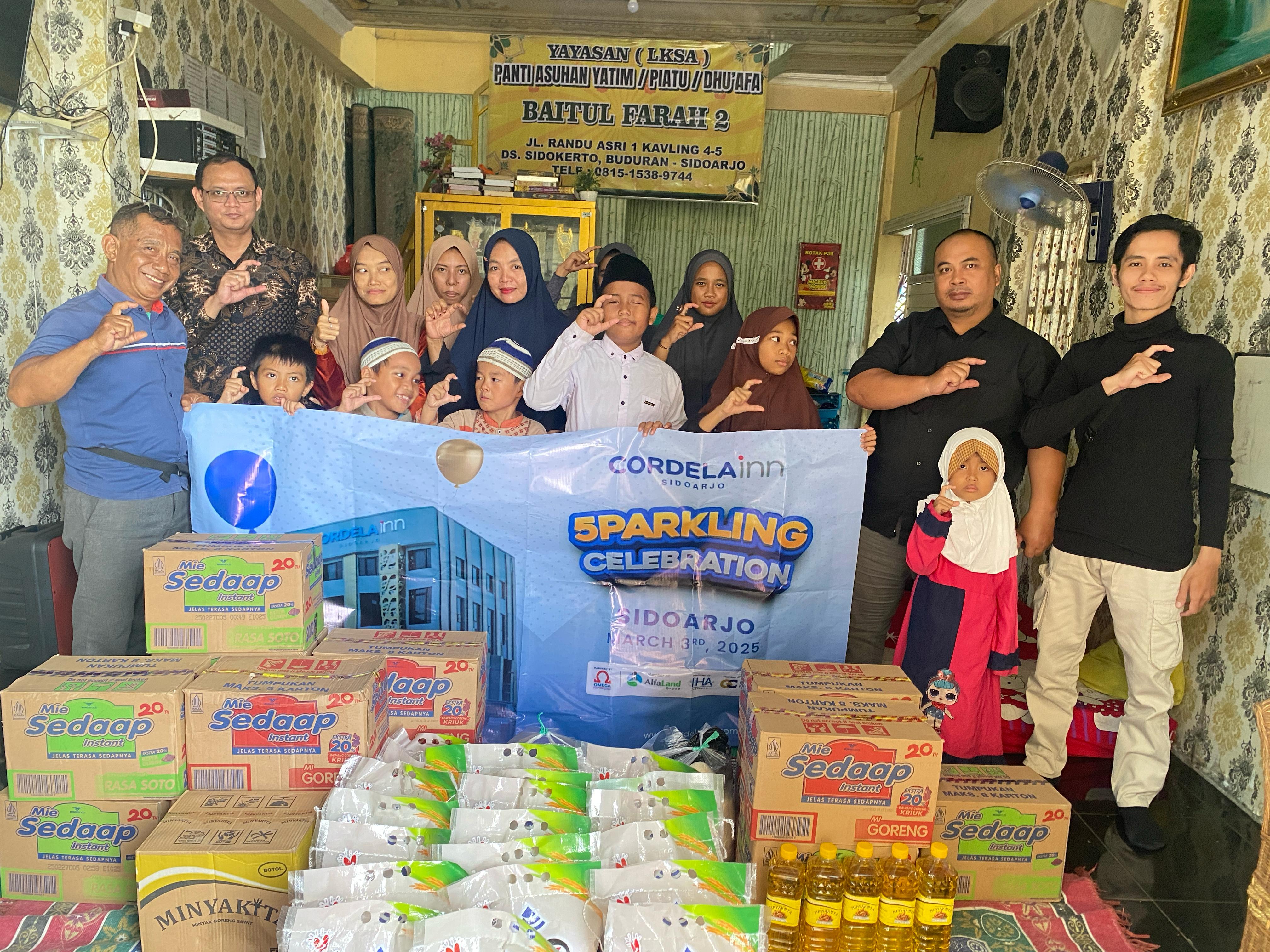 MOMEN: Hotel Cordela Inn salurkan bantuan sosial ke Panti Asuhan Baitul Farah 2 Buduran.