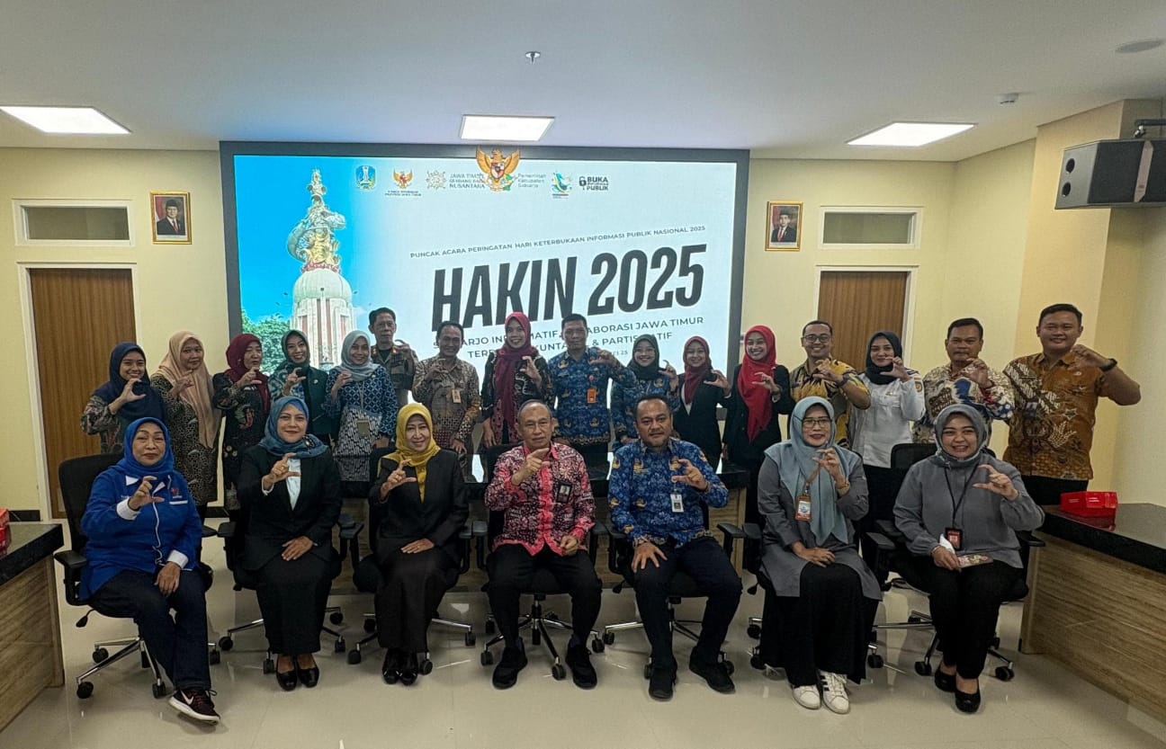 KOORDINASI: Rakornis Activity Campaign yang juga menjadi Puncak Peringatan Hari Keterbukaan Informasi Nasional (HAKIN) 2025 telah digelar di Ruang Candi Pari Lantai 5 RSUD RT Notopuro Sidoarjo.