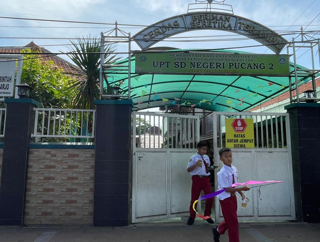 CERITA SEJARAH: Tampak SDN Pucang II Sidoarjo dengan bangunan saat ini. (M SAIFUL ROHMAN/RADAR SIDOARJO)