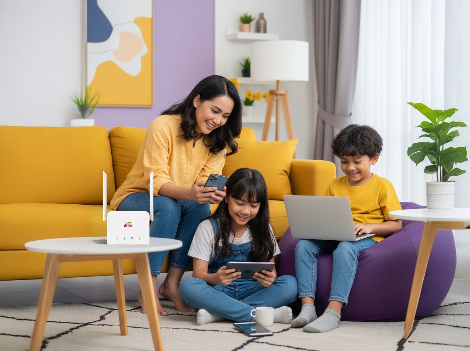 TERBAIK: Indosat Ooredoo Hutchison (Indosat atau IOH), bersama mitra strategisnya PT Harapan Karunia Makmur (HKM), meluncurkan HiFi Air HKM127+, perangkat internet rumah berbasis jaringan seluler