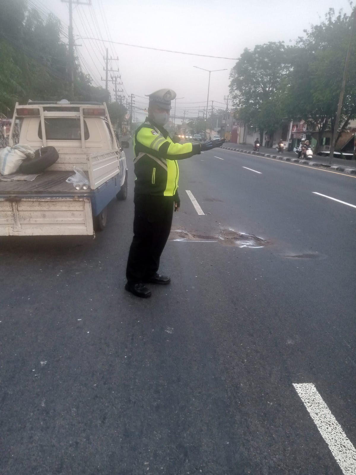 OLAH TKP: Polisi sedang berada di lokasi kejadian, Jumat (5/9).