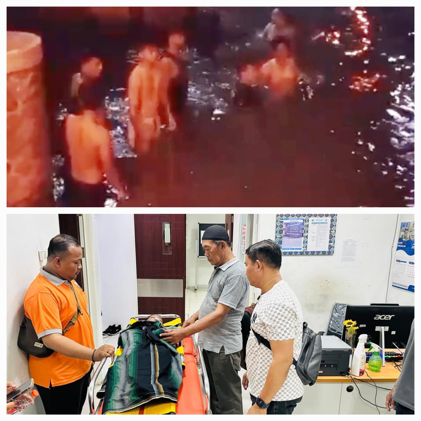 NAHAS : Korban tenggelam di Sungai Tambak Kemerakan, Krian, Sidoarjo, ditemukan meninggal dunia, Minggu (14/9).(DIKY SANSIRI/RADAR SIDOARJO)