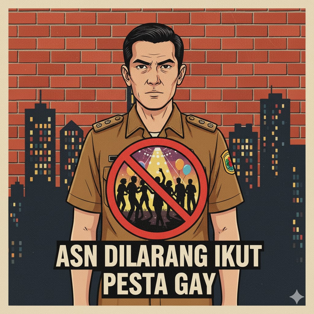 Ilustrasi larangan ASN berperilaku menyimpang ikut pesta gay. (AI/M SAIFUL ROHMAN/RADAR SIDOARJO)