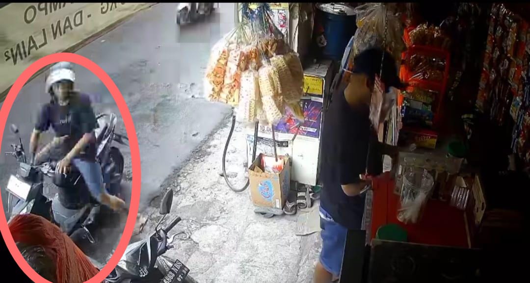 NEKAT: Maling motor kaos hitam terekam cctv curi motor di Sepanjang, Taman.