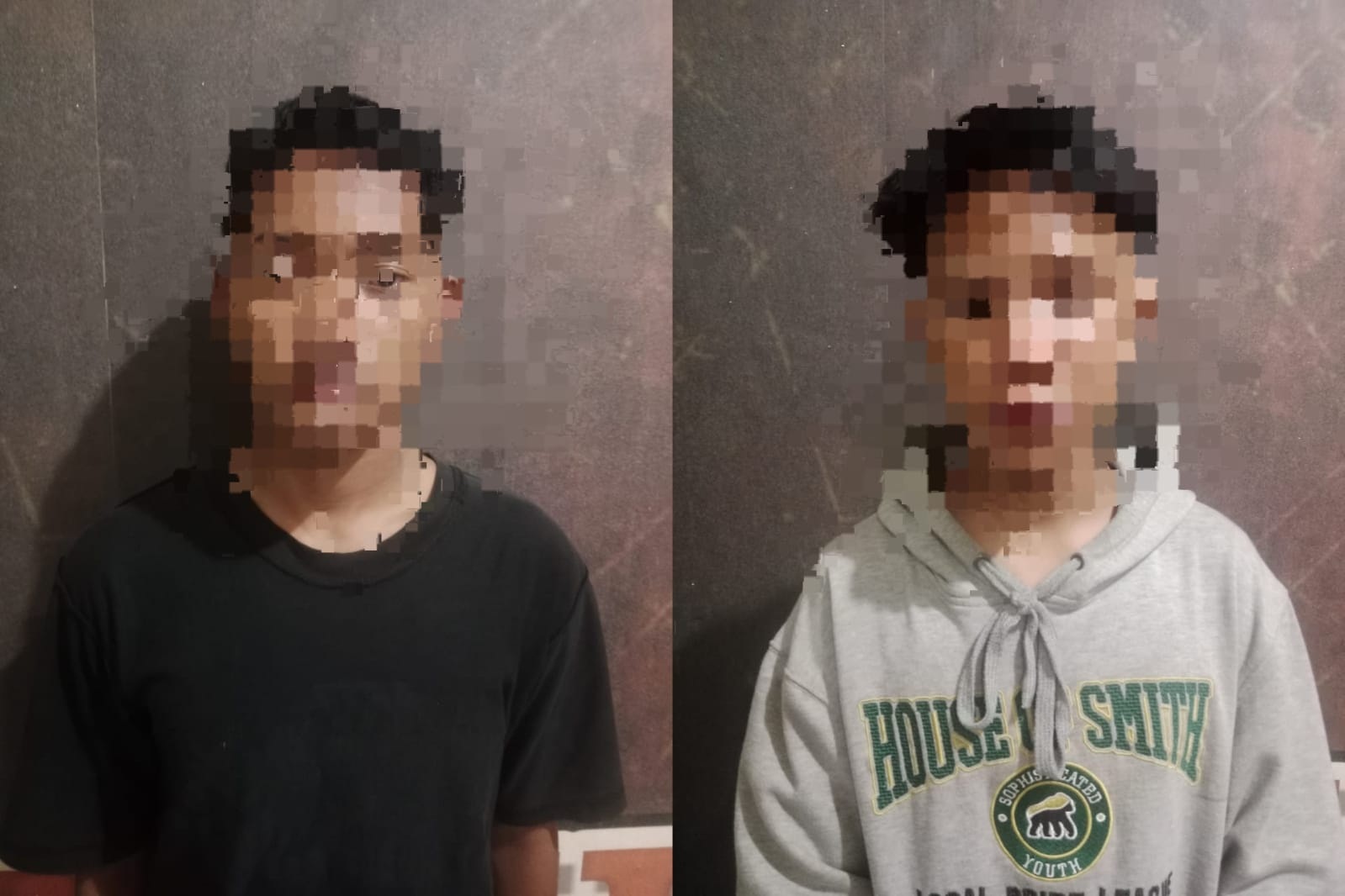 MERESAHKAN: Dua remaja yang sempat diamankan oleh warga di Dungus Sukodono, Sidoarjo.