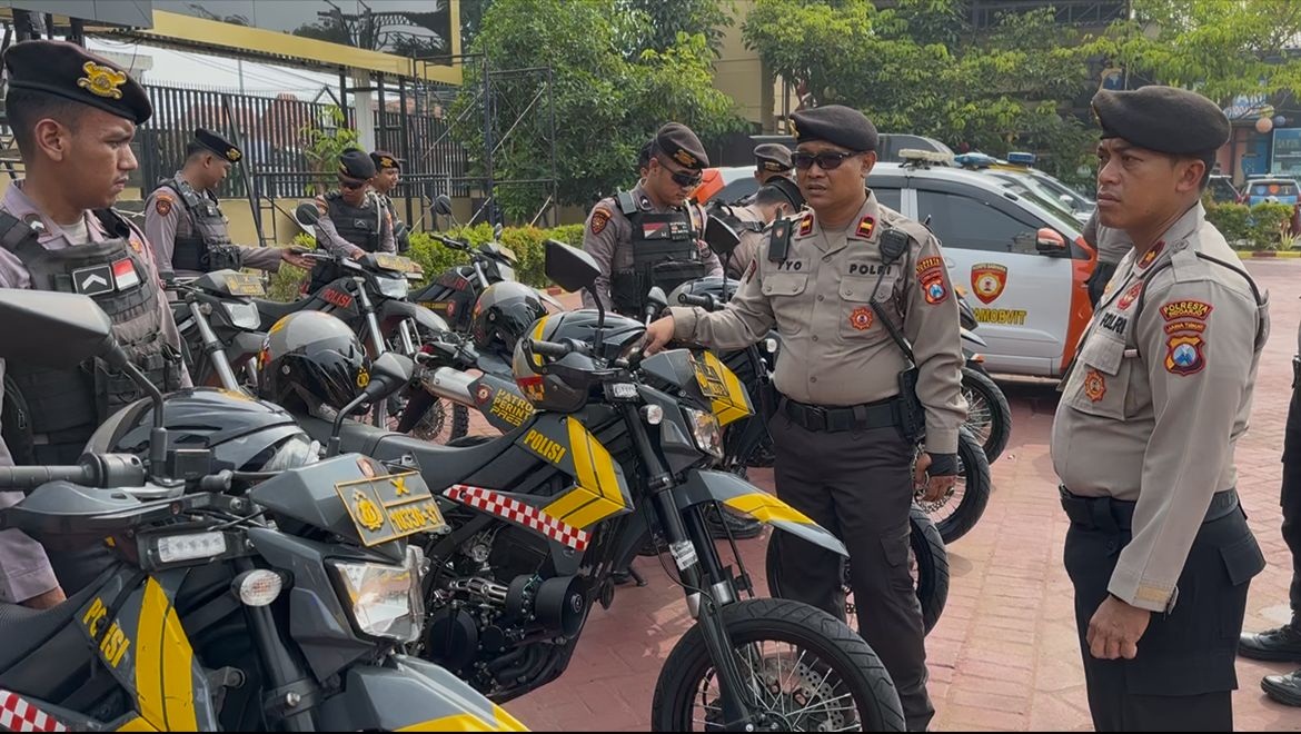 SIAGA: Sat Samapta Polresta Sidoarjo siap amankan Nataru 2025.